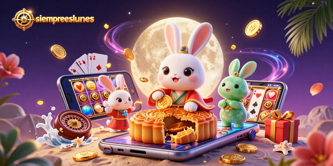 Experience thrilling gameplay with siempreeslunes as a moon rabbit unleashes poker chips from mooncakes.
